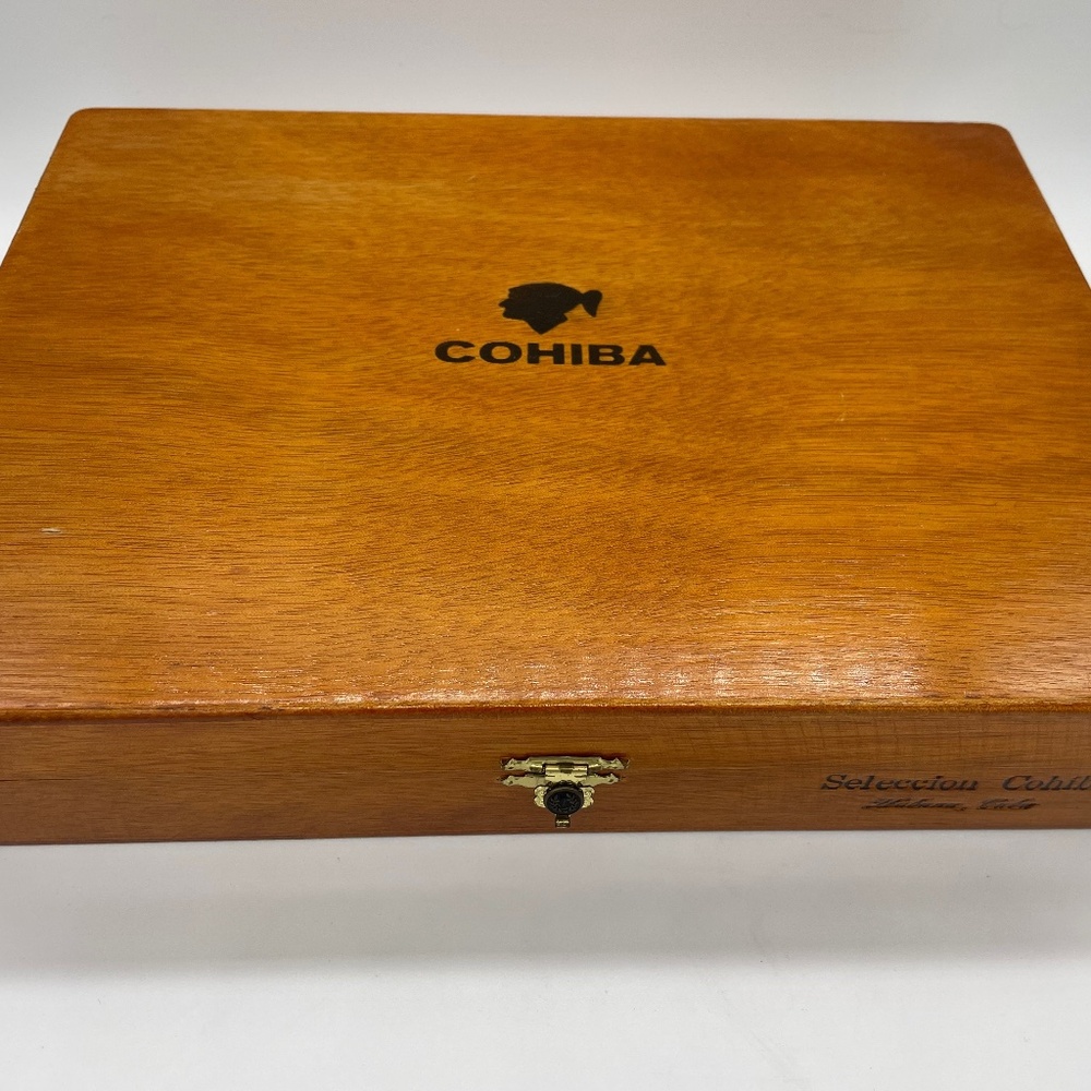 Vintage wooden empty cigar box: Cohiba brand